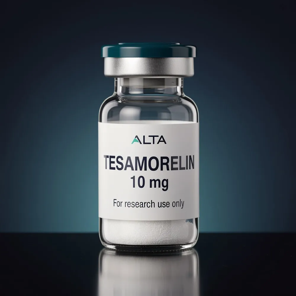 Tesamorelin research peptide vial